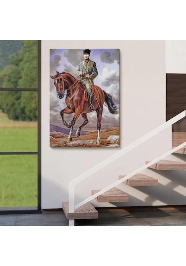 At Üstündeki Mustafa Kemal Atatürk Duvar Tablosu-6462