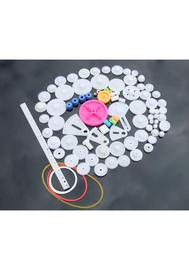 85 Parça Plastik Dişli Seti Rc Çark Arduino Oyuncak Robot Araba