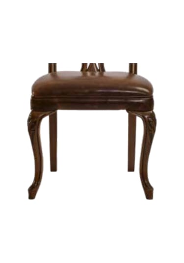 Bengimobilya Sandalye Kayın Ahşap Model Zus002 Kahverengi Suni Deri Parlak C