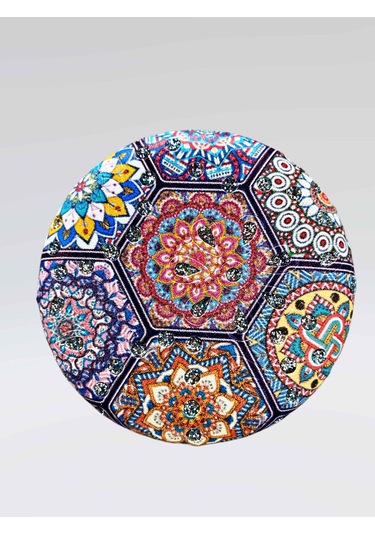 Işıltılı Karışık Desenli Çift Taraflı Yuvarlak Cep Çanta Makyaj El Aynası 7cm Çap Kod:26