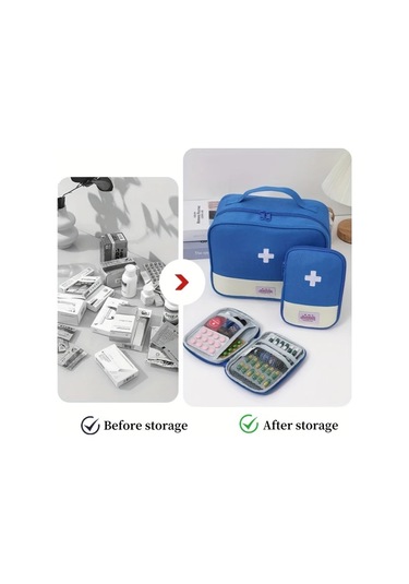 Hightower Mavi Taşınabilir Seyahat Çantası Kampçılık Acil Durum İlk Yardım Çantası