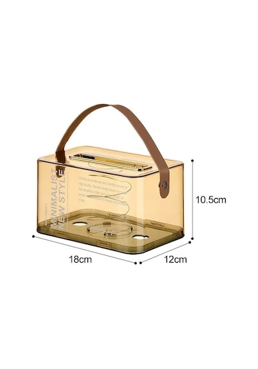 Stil 7-ıns Şeffaf Akrilik Doku Kutusu Kalem Makyaj Fırça Saklama Kutusu Yaratıcı 3 Izgaralar Peçete Tutucu Kozmetik Organizatör İle Muhtelif