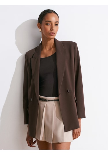 Dilvin 60767 Blazer Ceket-kahve Kahve