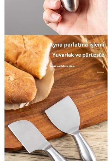 Aurora Tamamen Çelik Eyağıbıçağı Ayılmışbıçak Peynir Bıçağı Metal