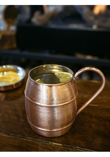 Bakır Bardak Fıçı Model Mat Bakır Renk