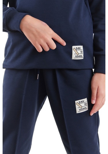 Ahengim Kız Çocuk Back To School Pamuklu Trend Eşofman Takımı Ak2529 Lacivert