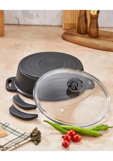 Cooker Kristal 20 Cm Derin Tencere Siyah Ckr3275