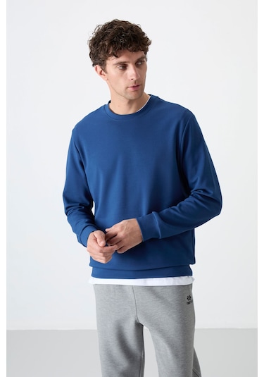 Tommy Life Parlament Basic O Yaka Rahat Form Erkek Sweatshirt - 88053 Parlament Mavi