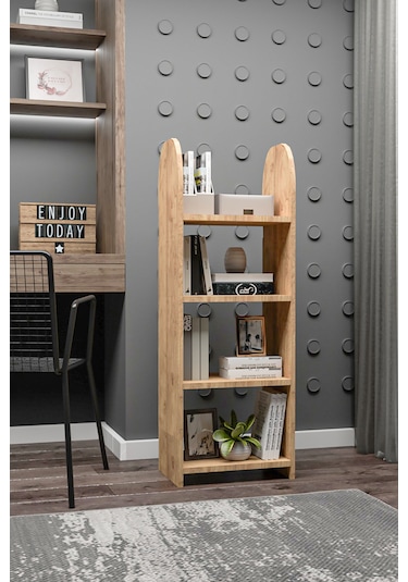 Oval Kitaplık,saksılık,çiçeklik,130 Cm,portatif Minifix Kurulum Atlantik Çam