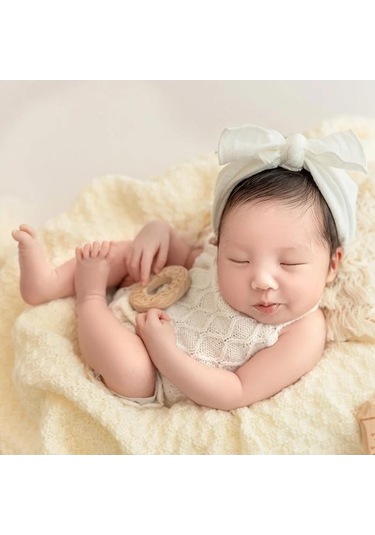 Novahub Yenidoğan Kız Romper Ve Bonnet Bebek Kıyafeti, Koyu Kahverengi, 0-1 Yaş, 80cm Altı, Pamuk, Hayvan Desenli Fotoğraf Aksesuarı Koyu Kahverengi