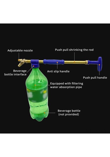 Yaozixa El Çekme Tüp Sprayer, Bahçe Sulama Sprey Başlığı, Bakır Ve Kauçuk Malzeme, El İle Kullanıma Uygun