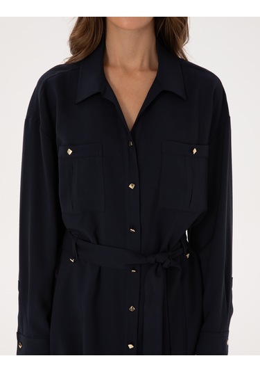 Pierre Cardin Kadın Lacivert Gömlek Desenli 50314120-vr033 Lacivert