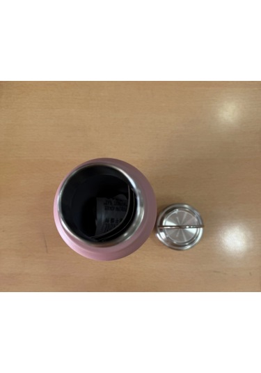 Paslanmaz Çelik Termos Su Şişesi 360ml Vakumlu Kapak Pembe İthal Ürün Pembe