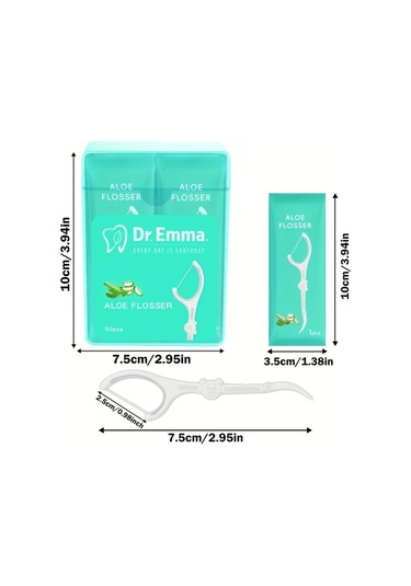 Willowhaven 50lı Dr. Emma Aloe Vera Diş İpi Çubukları Bireysel Paket Alkol Yok Polietilen Derin Temizlik
