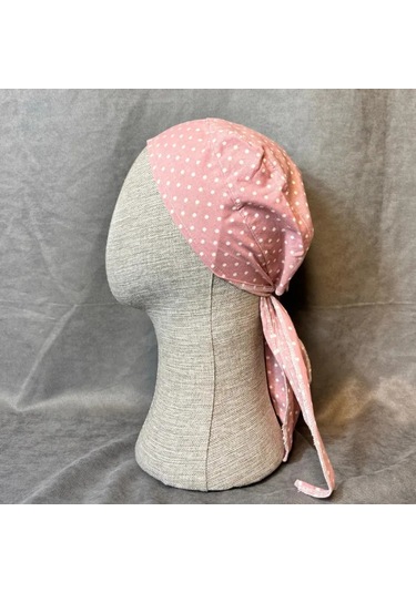 Uretti - Saime 7243 - El Yapımı Pembe Kadın Puantiyeli Bone Pembe