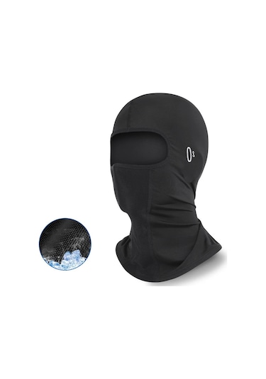 Snapbuy Uv Koruma Tam Yüz Maskesi - Erkek/kadın Bisiklet & Plaj İçin Buz İpek Balaclava Black
