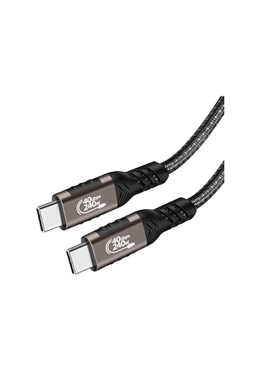 Mobilefix Siyah Qg01 Type-c To Type-c Usb4 Pd Data Kablosu 240w 40gbps 8k 60hz 0.5 Metre- Kisamark