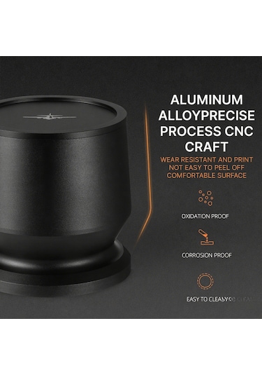 Wezone 304 Çelik Kahve Toz Toplayıcı 51-54mm, Kapağıyla, Easy Use, Smooth Toz Dağıtımı, Espresso Aletleri Seti, Siyah Siyah