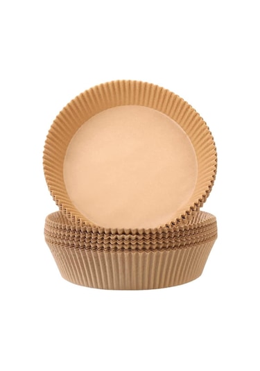 100 Adet Hava Fritöz Pişirme Kağıdı Gıda Yağı Emici Kağıt Kahverengi