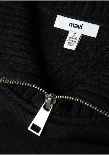 Mavi Kadın Yarım Fermuarlı Sweatshırt Siyah 1s10434-900 Siyah