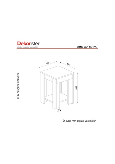 Dekorister Done Yan Sehpa Beyaz-Rebab