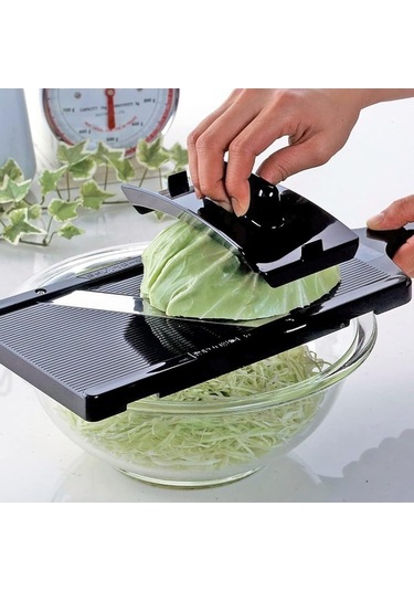 Createtech Japon Lahana Dilimleyici - Paslanmaz Çelik, Taşınabilir Dilimleyici - Çikolata, Peynir İçin Yeşil Siyah
