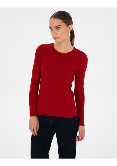 Pierre Cardin Kadın Kırmızı Kazak /triko 50316334-vr030 Kırmızı