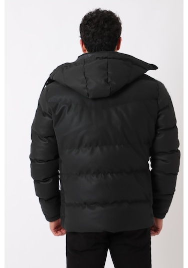 Çift Göğüs Fermuarlı Karbon Deri Şişme Mont Pldp 2986 50406 001