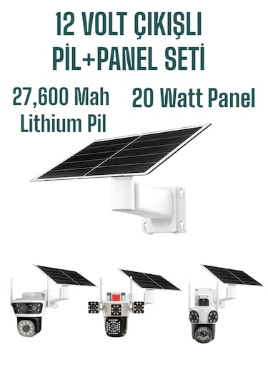 Bataryalı Güneş Panel Seti 20 Watt Panel-27.600 Mah Batarya