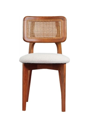 Zeus Hazeranlı Ahşap Bohem Sandalye Ceviz