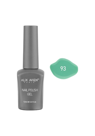 Alix Avien Yeşil Kalıcı Oje 93-yoğun Renk Veren Jel Oje 12 Ml-nail Uv Gel Polish 93