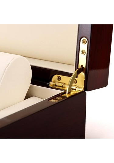 Homyl Klasik Masif Ahşap Saat Bilezik Kılıfı Bileklik Saklama Siyah