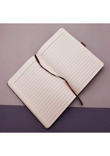 Tarihsiz Ajanda Defter Kahverengi Beyaz Renk