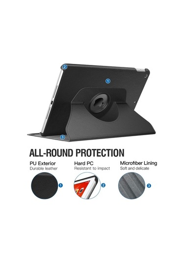 iPad 10.2 Uyumlu 8.Nesil Dönerli Tablet Kılıf Kalem Hediyeli