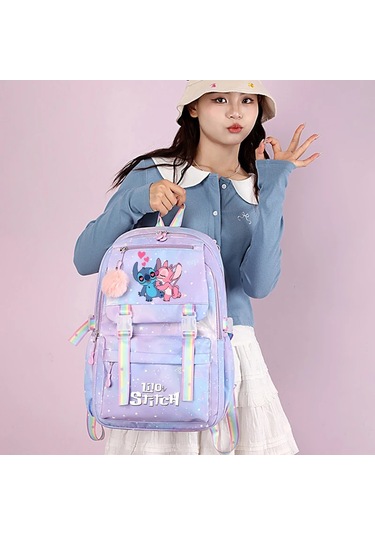 Stitch Kadın Sırt Çantası Erkek Kız Gizli Sakli Konusmalar Çanta Çok Renkli
