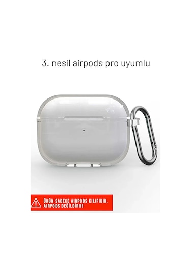 Airpods Pro 3. Nesil İle Uyumlu Şeffaf Cyrstal Clear Ultra Berrak Kılıf Kulaklık Değildir Beyaz