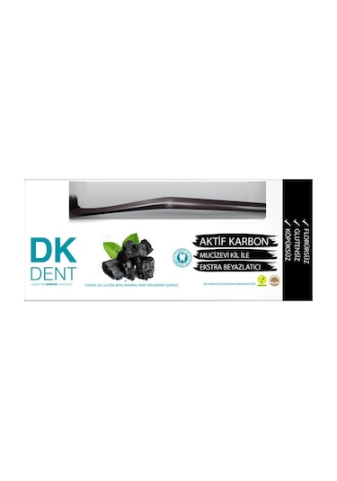 Dermokil DK Dent Aktif Karbon & Kil Beyazlatıcı Diş Macunu 75 ML + Diş Fırçası x 2