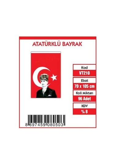 Vatan Vt210 70X105Cm Atatürklü Bayrak
