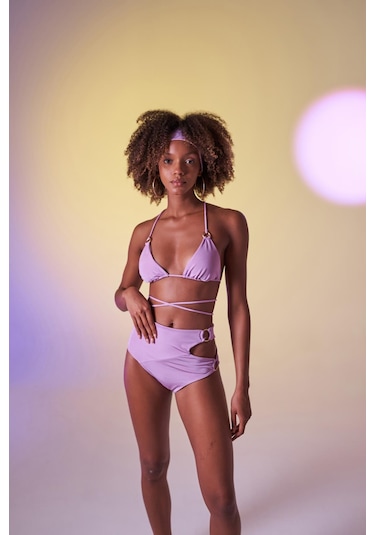 Holly Lolly Yüksek Bel Aksesuar Detaylı Delphi Bikini Altı Lila