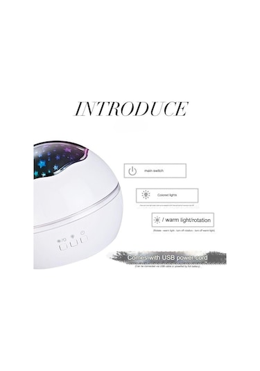 Gece Lambası Romantik Dönen Yıldızlı Gökyüzü Projeksiyon Lambası Usb Bebek Uyku Lambası Mavi Mavi