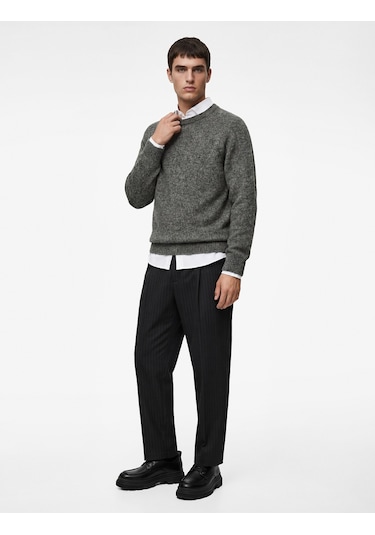 Koton Regular Fit Uzun Kollu Bisiklet Yaka Triko Kazak Antrasit 6wam70077ht Antrasit