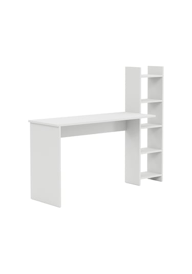 Kitaplıklı Fonksiyonel Çalışma Masası Beyaz