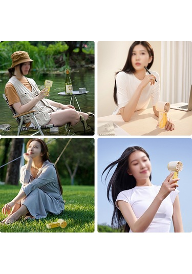 Vkemall Taşınabilir Şarjlı El Fanı - 12m/s Hız, 4000mah Pil, 5 Renk Seçeneği