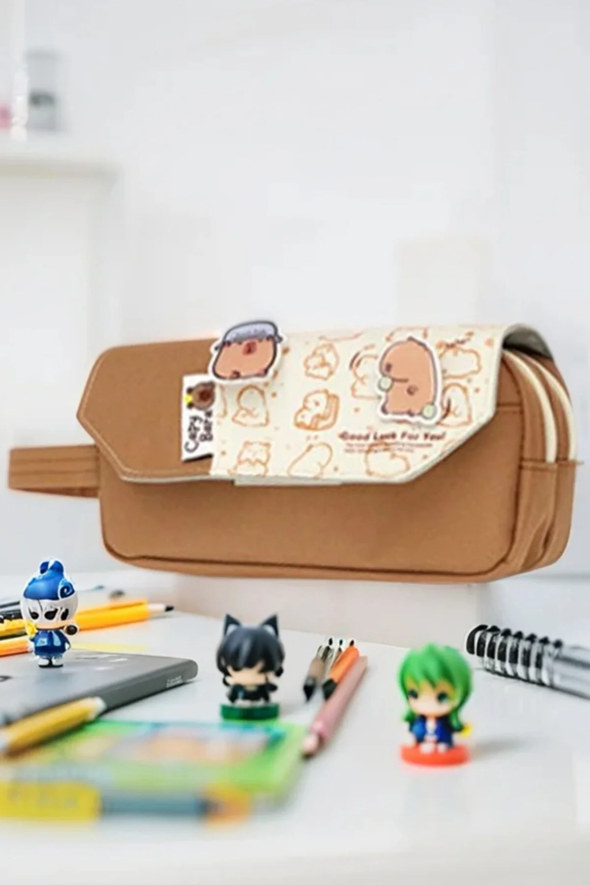 Sade Ve Şık Capybara Kalem Kutusu Kahverengi