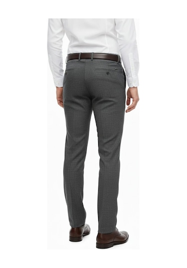 Erkek Regular Fit Hasır Kumaş Pantolon Likra Kumaş Bgl-st05039 Füme