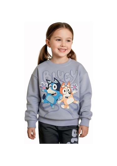 Bluey Desenli Lila Renk Kız Çocuk Eşofman Takım Lila