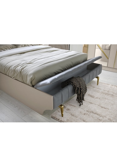 Kosova Bazalı Karyola Ve Başucu-bench'li +2 Adet Komodin 160 x 200 CM