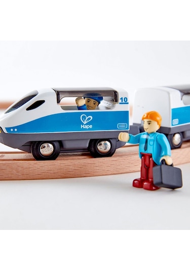 Ahşap Yolcu Treni Seti Oyuncak 26 Parça