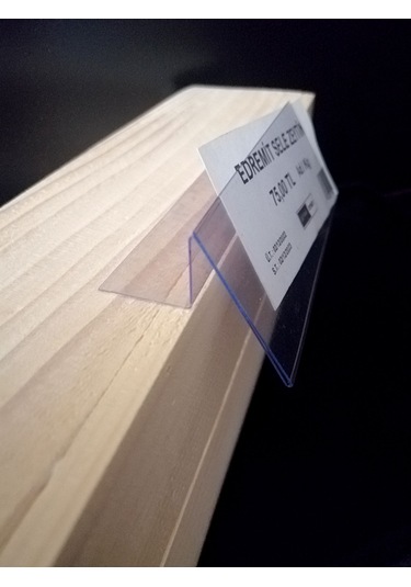 10 Adet Pvc Etiketlik 10x4 Cm Arkaya Yatık Yapışkanlı Raf Önü