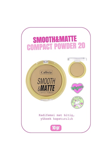 Callista Smooth & Matte Compact Powder Mat Bitişli Toz Pudra - 20 Sand